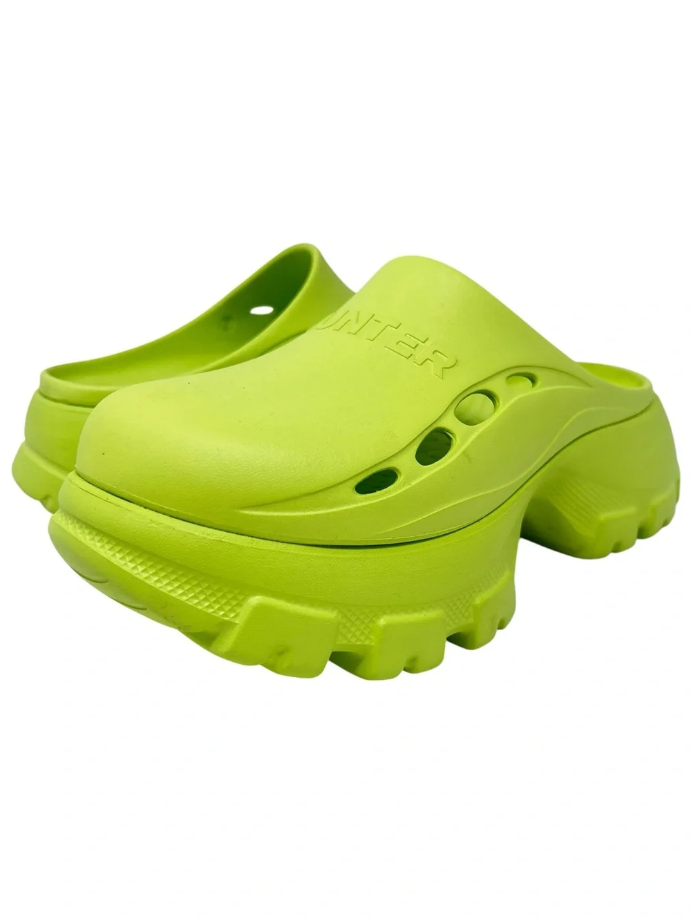 Hunter  Neon Lime Platform Clog
